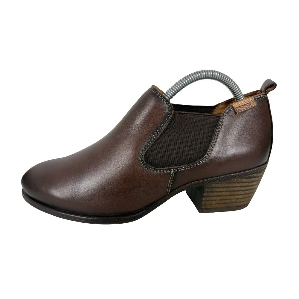 Pikolinos Baqueria Low Cut Cuban Heel Ankle Boots Elastic Band EU 41 US 10 10.5